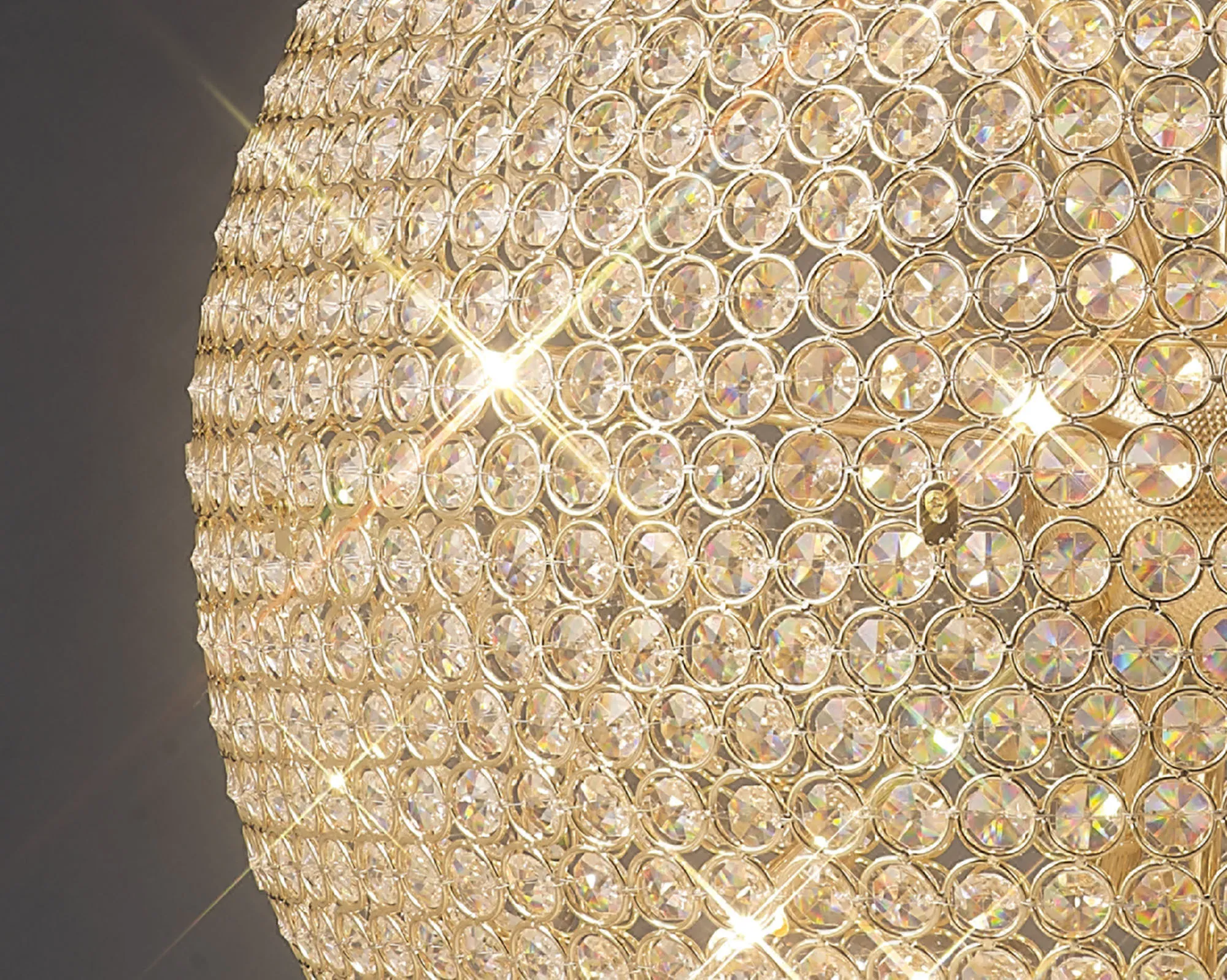 Ava Crystal Pendant 12 Light (25.5kg) French Gold IL30750  Diyas Ava French Gold